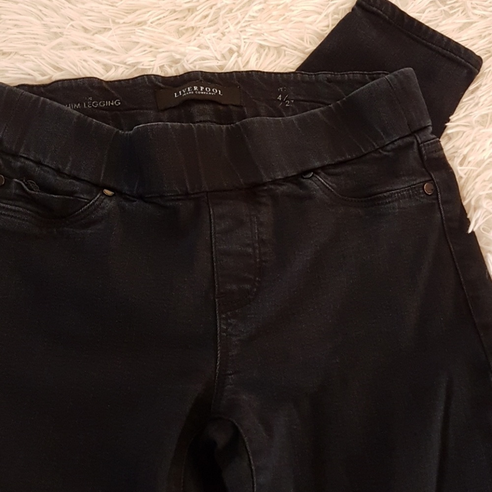 Liverpool black denim legging